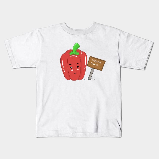 cute funny bell pepper cartoon Kids T-Shirt by Ojoy